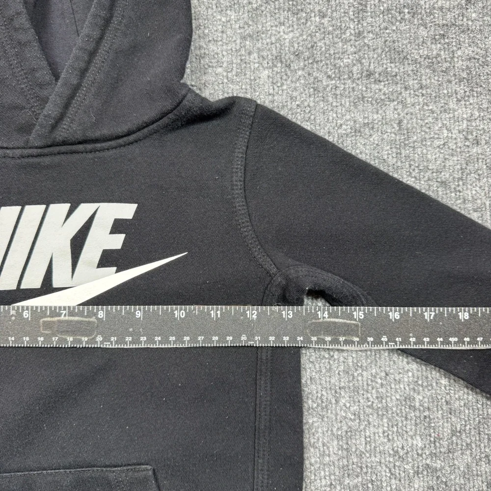 Nike Hoodie Kids 6 Black Pullover Sweatshirt Big Logo Swoosh Athletic Sportswear
